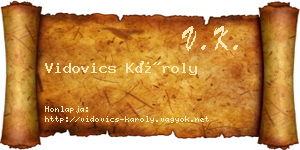 Vidovics Károly névjegykártya