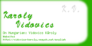 karoly vidovics business card